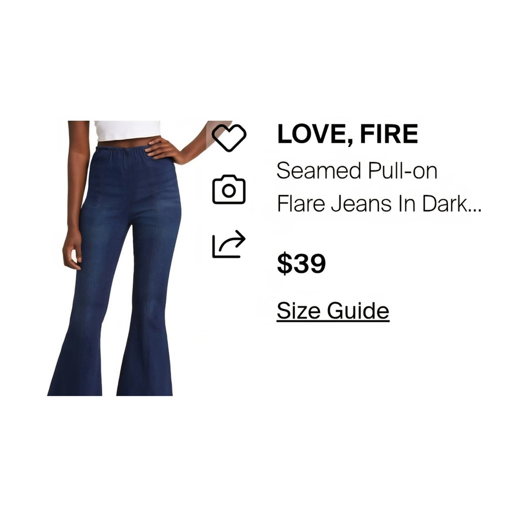 Love Fire Pull-on Flared Jeans,szM, EUC - Picture 6 of 15